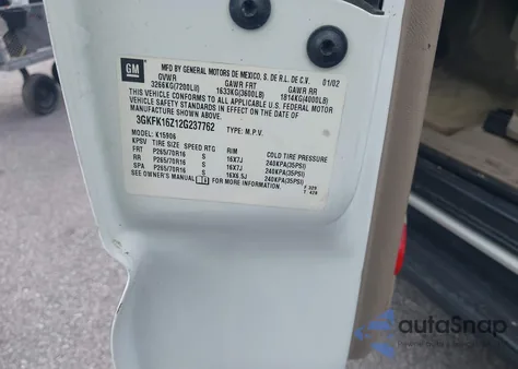 2002 GMC Yukon Xl 1500 Slt z USA, uszkodzony, nr VIN 3GKFK16Z12G237762